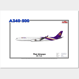 Airbus A340-500 - Thai Airways (Art Print) Posters and Art